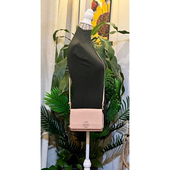 AUTHENTIC TORY BURCH NUDE MCGRAW SHOULDER/CROSSBODY HANDBAG - Picture 8 of 10